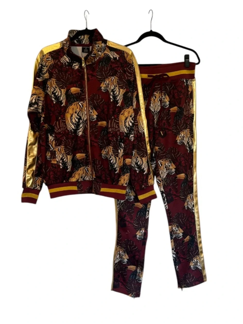 NWT G-Style USA Men's Royal Floral Tiger Tracksuit Set Tulsa King Size M NWT